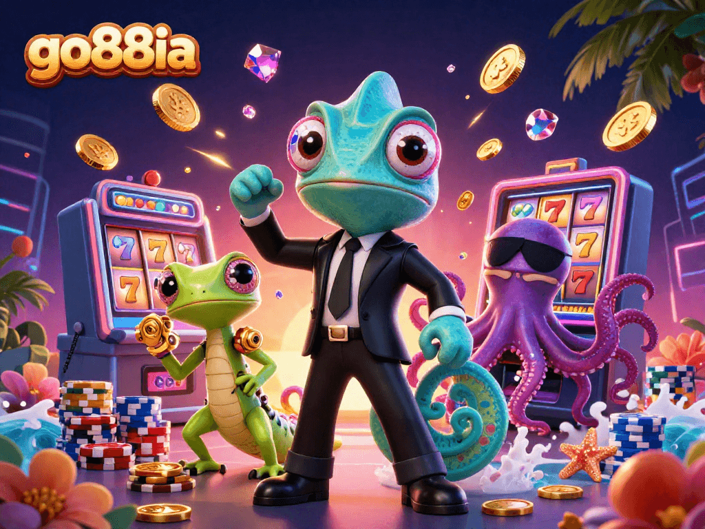 Experience excitement with go88ia's vibrant casino scene featuring characters and games