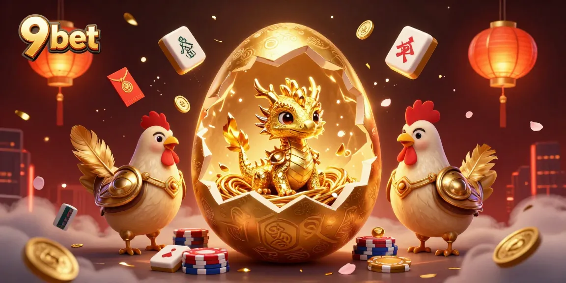 Engage with 9 bet by spinning the gold dragon's nest filled with poker chips in an exciting casino scene.