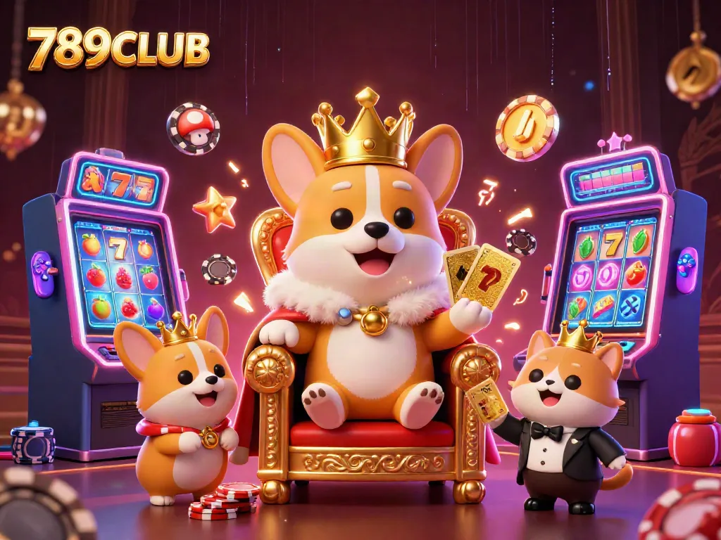 Experience the excitement at 789CLUB with lively cartoon characters and dazzling casino elements.