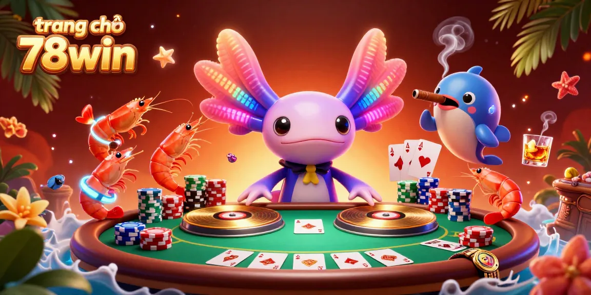 Experience the vibrant world of trang chủ 78win with a neon-themed casino illustration showcasing stunning poker action.