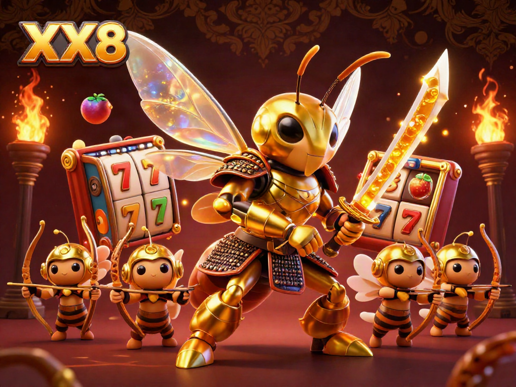 Join the thrill of XX 8 as vibrant characters engage in dynamic slot games with spinning reels and jackpots.