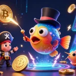Engage with kk55’s deep-sea casino adventure featuring glowing coins and vibrant crypto elements.