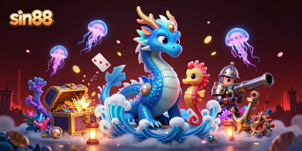 Experience the thrill of sin88, with vibrant characters and rich casino-themed action in an underwater world.