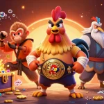 Experience thrilling victories at vipwin with an action-packed 3D casino scene featuring dynamic characters and vibrant treasures.