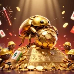 Experience thrilling gambling excitement at VIPWIN with an elaborate golden beetle scene showcasing wealth and fun.