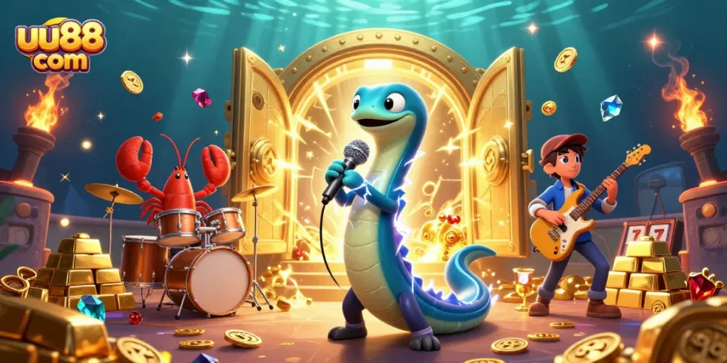 Experience the excitement of uu88 com in an underwater casino with vibrant characters and treasures.