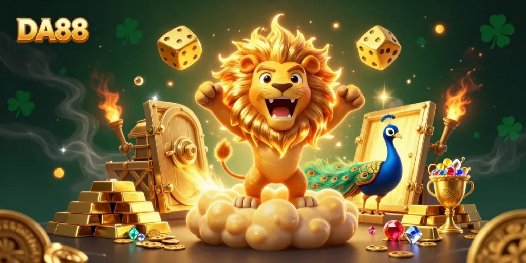 Experience thrill with DA88 while rolling giant golden dice and winning treasures!