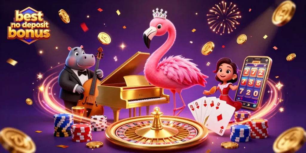 Experience the thrill at the best no deposit bonus casinos with vibrant characters and sparkling winnings.