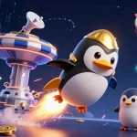 Experience the thrill of winning at rr88com with our vibrant casino-themed illustration featuring a golden penguin!