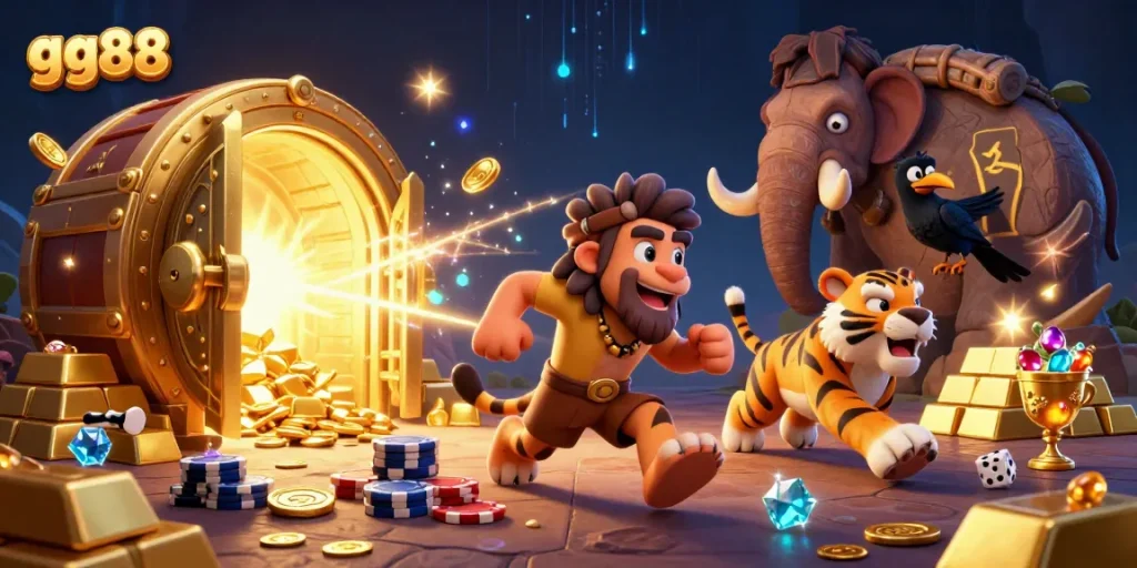 Experience thrilling gameplay at gg88's innovative prehistoric casino filled with treasures.