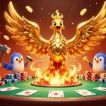 Experience thrilling actions of tỷ lệ kèo 68 with golden phoenix and vibrant poker elements.
