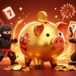 Experience exciting gameplay with Go 88 as gold coins rain down in a vibrant casino scene.