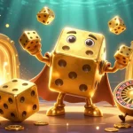 Experience DA88 with vibrant 3D gambling illustration showcasing golden characters and treasure.