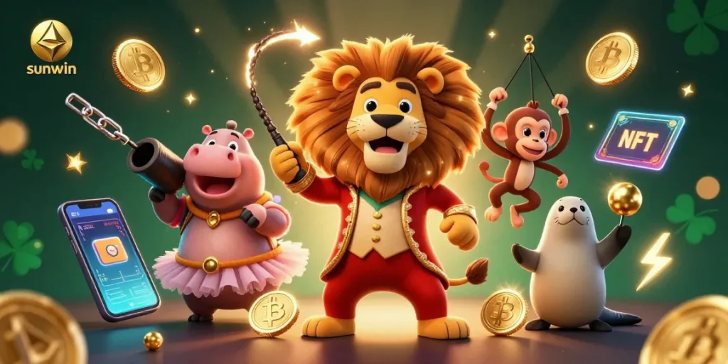 Engage with sunwin's vibrant casino experience featuring thrilling characters and cryptocurrency elements.