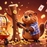 Experience the vibrant world of KO66 with a lively scene of cartoon characters enjoying online casino gaming.