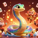 Engage in thrilling gaming at OKVIP, featuring dynamic characters in a vibrant casino scene.