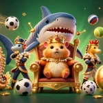 Kết quả bóng đá in a vibrant 3D illustration featuring a hamster king and dynamic sports elements, conveying excitement.