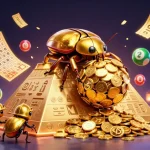 Experience the excitement of 11WIN with colorful lottery balls and golden tickets in a dynamic 3D scene.