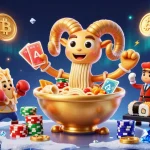 C168 offers a vibrant 3D illustration capturing dynamic casino gameplay with animated characters and crypto elements.