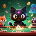 Experience exciting gameplay at an australia online casino with vibrant cosmic cats and slot reels.